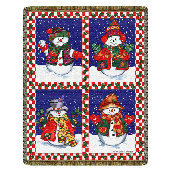 Snowman's Holiday - 68 in. x 52 in. Cotton by Charlotte Home Furnishings