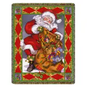 Santa's Treasures - 68 in. x 52 in. Cotton by Charlotte Home Furnishings