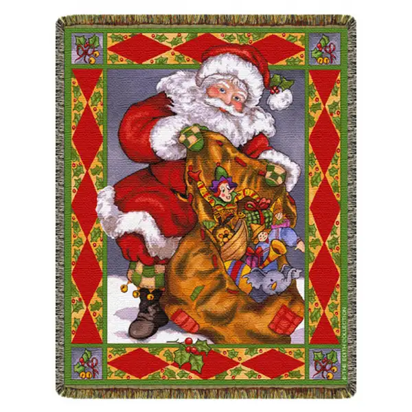 Santa's Treasures - 68 in. x 52 in. Cotton by Charlotte Home Furnishings