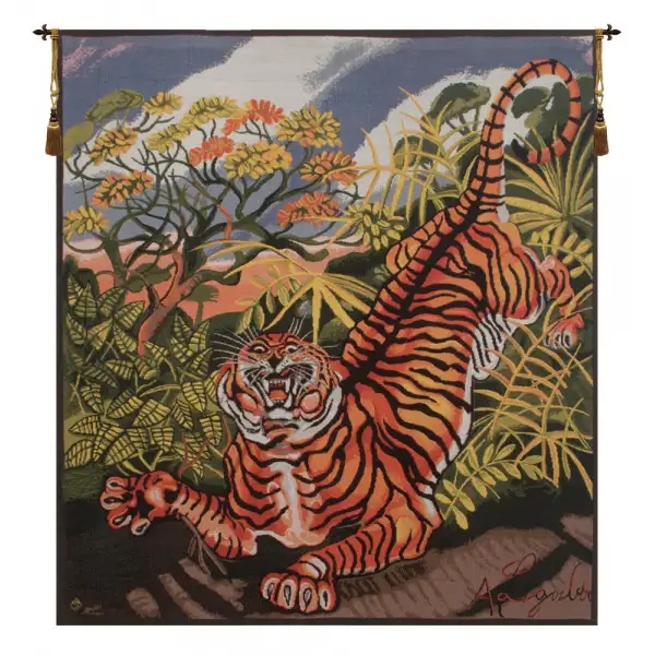 Ligabue Tiger Italian Wall Tapestry