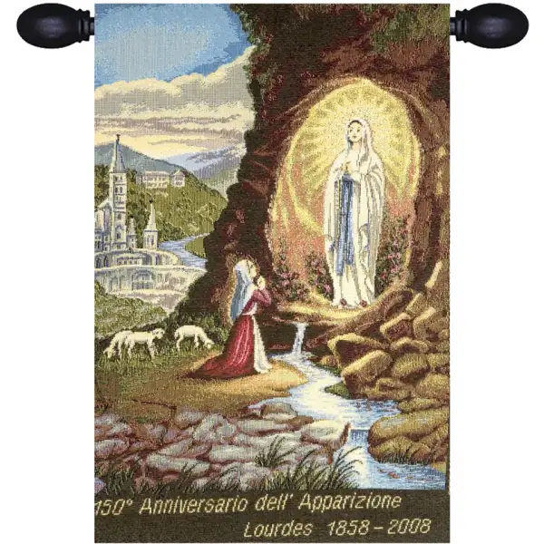 Madonna from Lourdes Italian Tapestry Wall Hanging