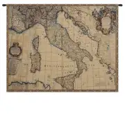 Ancient Map Of Italy Italian Tapestry - 33 in. x 25 in. Cotton/Viscose/Polyester by Alessia Cara