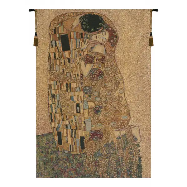 The Kiss II Italian Tapestry - 38 in. x 54 in. Cotton/Viscose/Polyester by Gustav Klimt