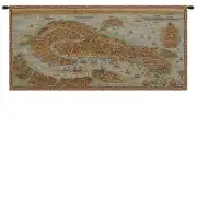 Ancient Map of Venice Horizontal Italian Tapestry Wall Hanging