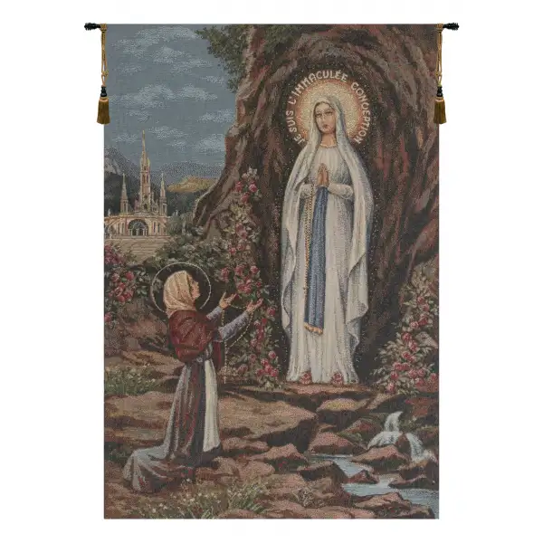 Apparitione Lourdes Italian Wall Tapestry