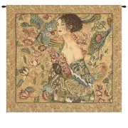 The Woman European Tapestries - 16 in. x 16 in. Cotton/Polyester/Viscose by Gustav Klimt