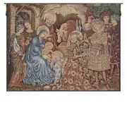 Nativity Adoration European Tapestries - 53 in. x 41 in. Cotton/Polyester/Viscose by Zanobi Strozzi