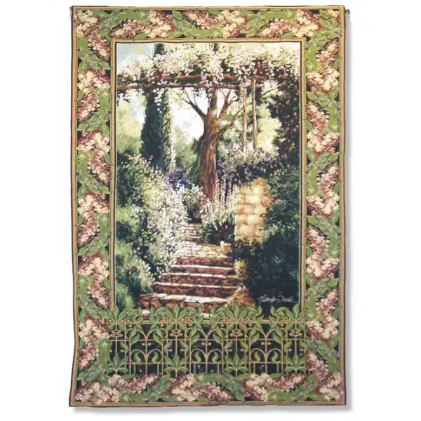 Garden Path Wall Tapestry - 52 in. x 79 in. Cotton by Charlotte Home Furnishings