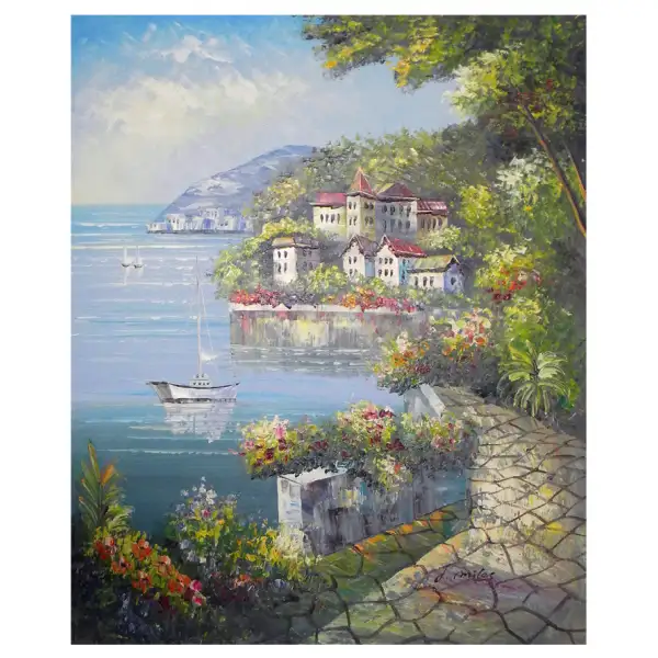 Europe Harbor Canvas Wall Art