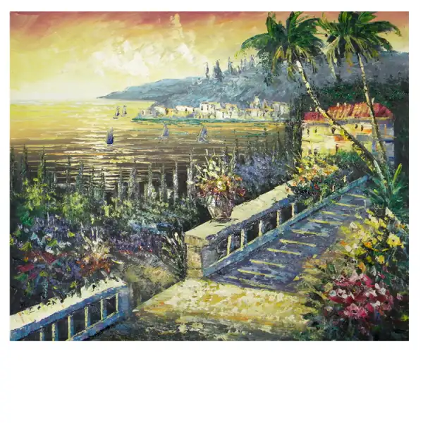 Beach House at Sunset Canvas Wall Art