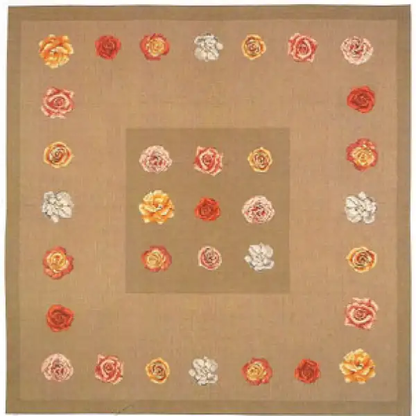 Row Of Pink Roses I Decorative Throw - 59 in. x 59 in. Wool/cotton/others by Charlotte Home Furnishings