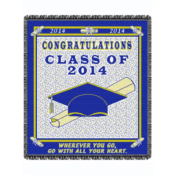 Graduation 2014 Tapestry Afghan Throw