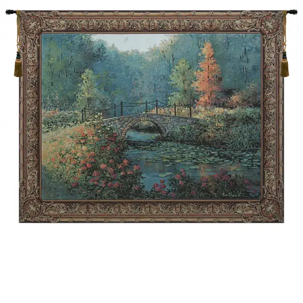 Countryside Bridge Wall Tapestry - 53 in. x 41 in. Cotton/Viscose/Polyester by Charlotte Home Furnishings