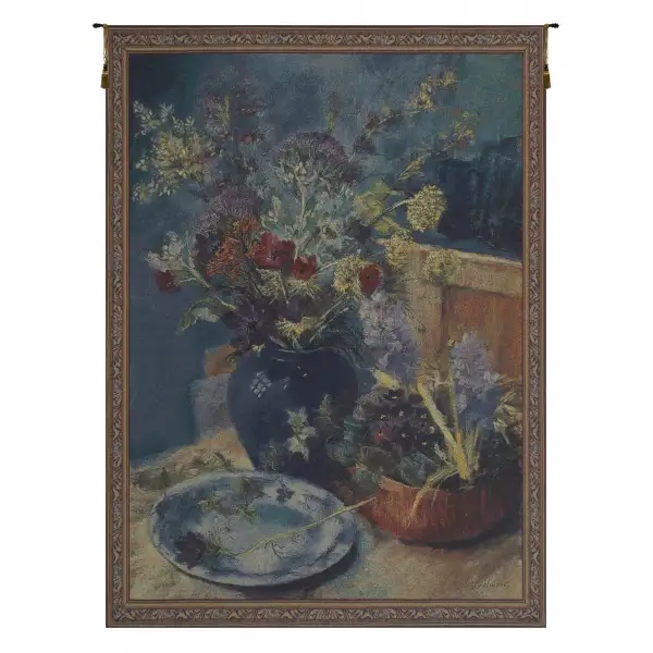 Spring Bouquet Still Life Wall Tapestry - 39 in. x 53 in. Cotton/Viscose/Polyester by Charlotte Home Furnishings
