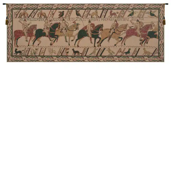 Bayeux William's Troops Belgian Tapestry - 76 in. x 28 in. Cotton/Viscose/Polyester by Charlotte Home Furnishings