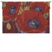 Three Poppies Belgian Tapestry