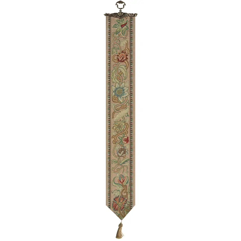 Tree of Life - Pastel William Morris Belgian Woven Floral Tapestry Bell Pull NEW