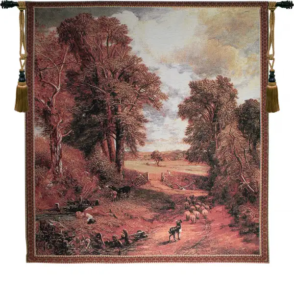 Autumn Countryside Wall Tapestry - 53 in. x 59 in. Cotton/Viscose/Polyester by Charlotte Home Furnishings