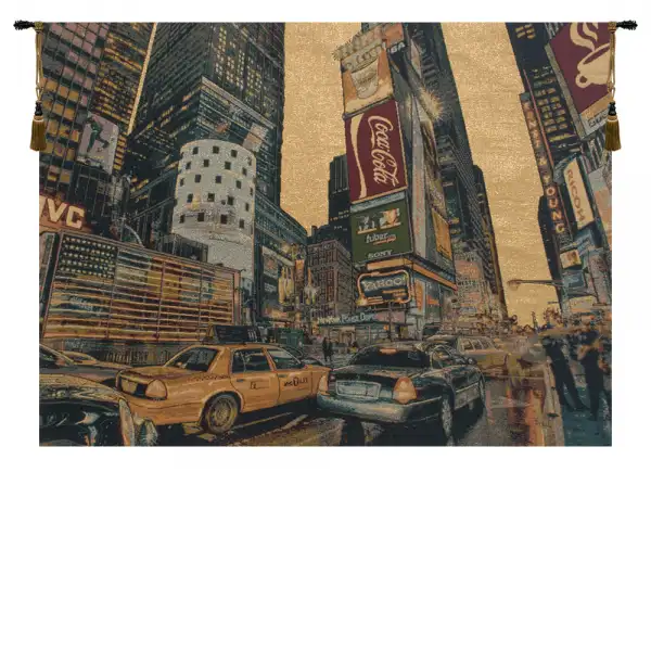 Times Square New York Italian Tapestry - 34 in. x 24 in. Cotton/Wool/Polyester/Lurex by Alberto Passini