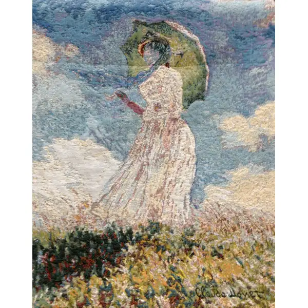 Dame a L'Ombrelle Belgian Tapestry Wall Hanging