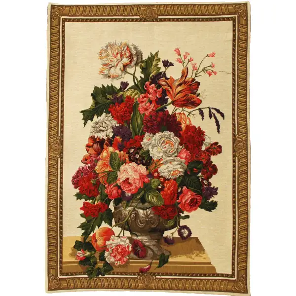 Urn Bouquet  Belgian Wall Tapestry