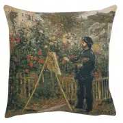 Monet Painting Belgian Cushion Cover - 18 in. x 18 in. Cotton/Viscose/Polyester by Pierre- Auguste Renoir