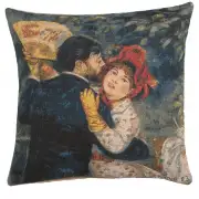 Renoir's Dance In The Country I Belgian Cushion Cover - 18 in. x 18 in. Cotton/Viscose/Polyester by Pierre- Auguste Renoir