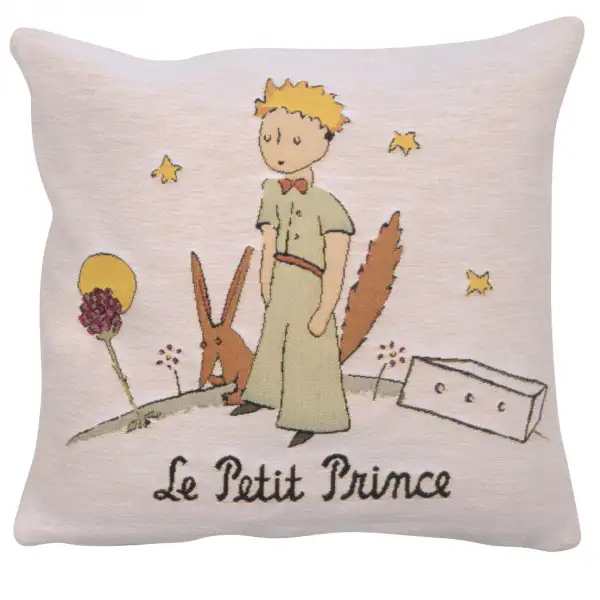 The Little Prince Belgian Cushion Cover - 18 in. x 18 in. Cotton/Viscose/Polyester by Antoine de Saint-Exupery