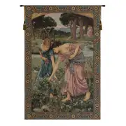 Gathering Rose Buds Italian Tapestry Wall Hanging