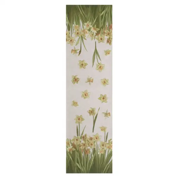 Daffodils White  French Tapestry Table Runner