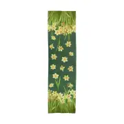 Daffodils Dark Green French Table Mat - 19 in. x 71 in. Cotton by Charlotte Home Furnishings