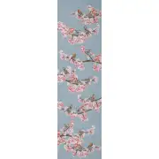 Passerines Branch Blue French Table Mat - 19 in. x 71 in. Cotton by Charlotte Home Furnishings