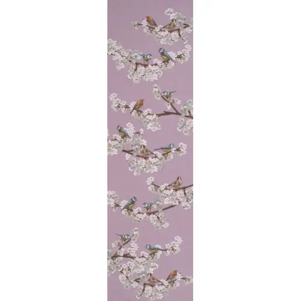 Passerines Branch Pink French Table Mat - 19 in. x 71 in. Cotton by Charlotte Home Furnishings