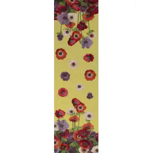Anemones Yellow French Table Mat - 19 in. x 71 in. Cotton by Charlotte Home Furnishings Inc
