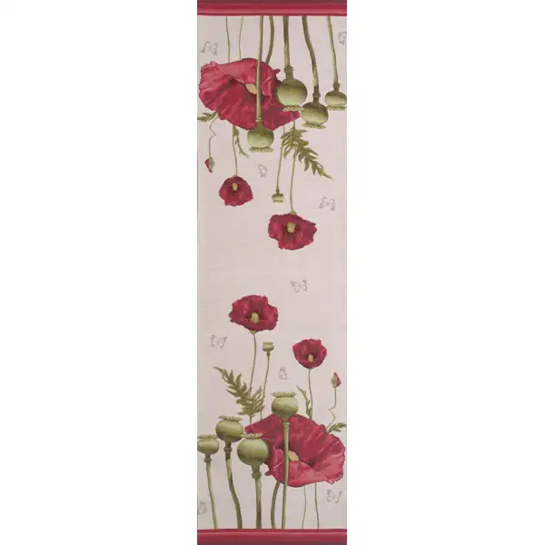 Poppy White French Table Mat - 19 in. x 71 in. Cotton by Charlotte Home Furnishings