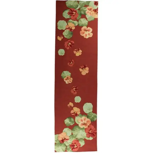 Nasturtium Red French Tapestry Table Runner