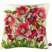 Hellebores White Decorative Tapestry Pillow