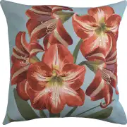 Amaryllis Flowers V Blue French Couch Cushion