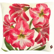 Amaryllis 5 Flowers White  Cushion