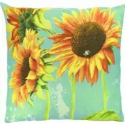 Big sunflowers French Tapestry Cushion