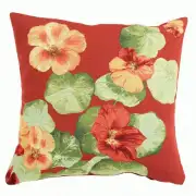 Nasturtium Red I Decorative Tapestry Pillow