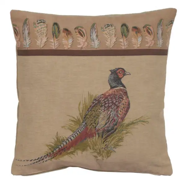 Pheasant Cushion - 19 in. x 19 in. Cotton by Charlotte Home Furnishings