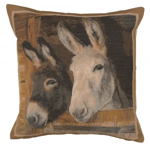 Donkeys Cushion - 19 in. x 19 in. Cotton by Charlotte Home Furnishings