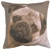 Pugs Face Grey  French Couch Cushion