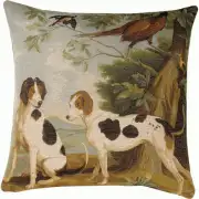 Hunting Dogs Cushion - 19 in. x 19 in. Cotton by Charlotte Home Furnishings