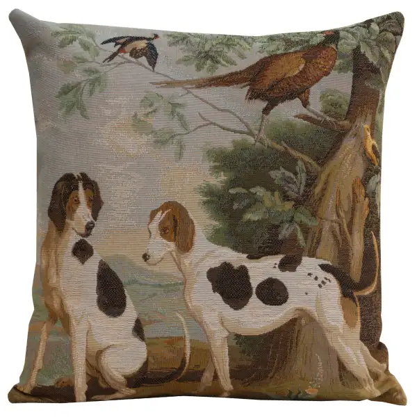 Hunting Dogs Cushion - 19 in. x 19 in. Cotton by Charlotte Home Furnishings