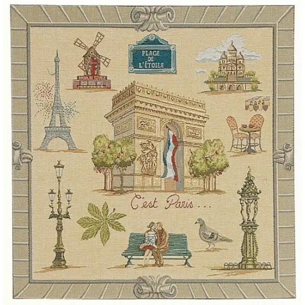 Paris Arc De Triomphe French Couch Cushion