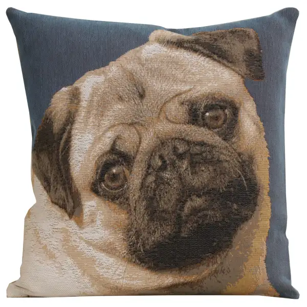 Pugs Face Blue II Cushion