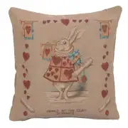 Heart Rabbit Alice In Wonderland I Decorative Tapestry Pillow