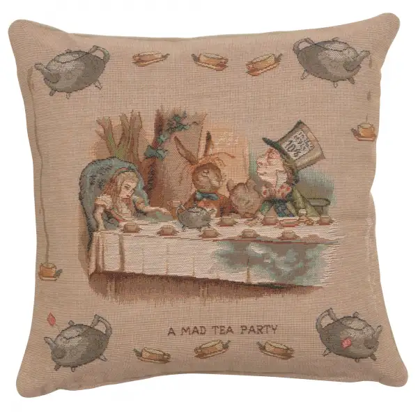 The Tea Party Alice In Wonderland I French Tapestry Cushion